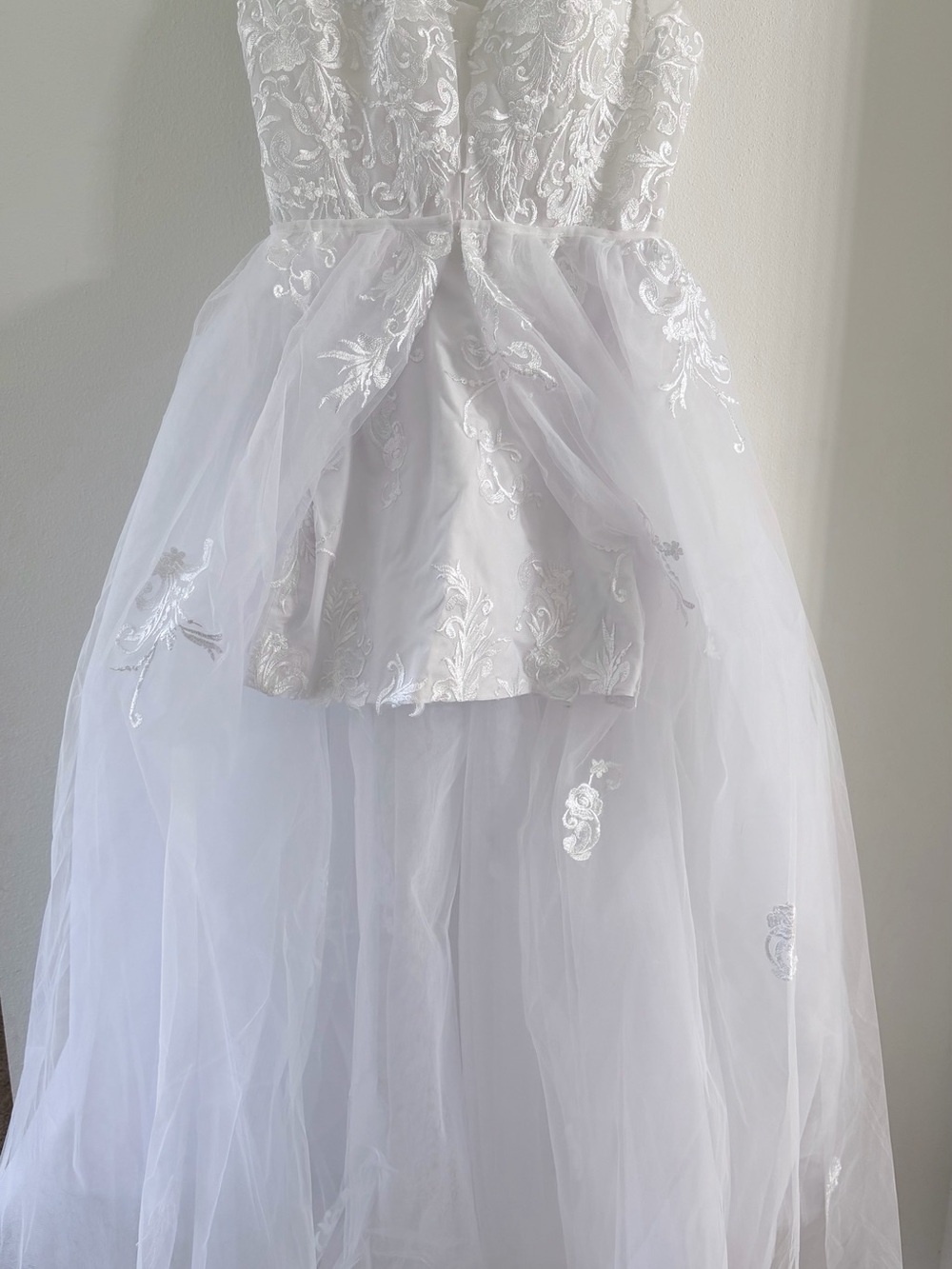Ivory Lace & Tulle Bridal Dress with Embroidered Bodice